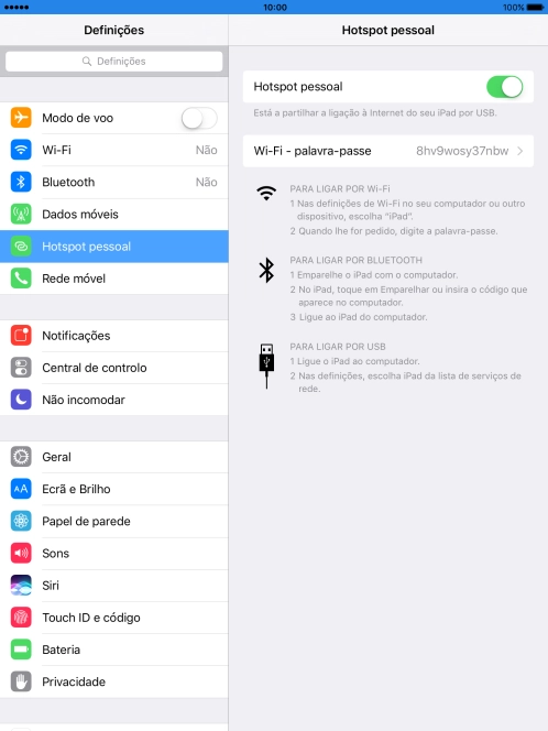 Prima Wi-Fi - palavra-passe e introduza a password pretendida.