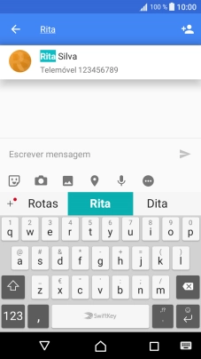 Prima o contacto pretendido.