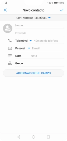 Prima a lista suspensa da lista de contactos.