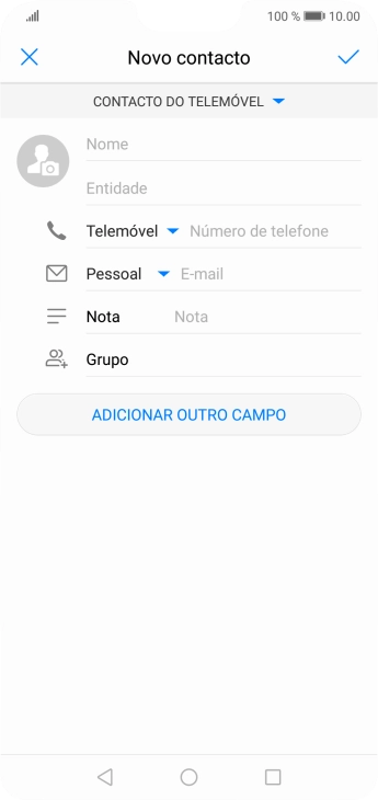 Prima a lista suspensa da lista de contactos.