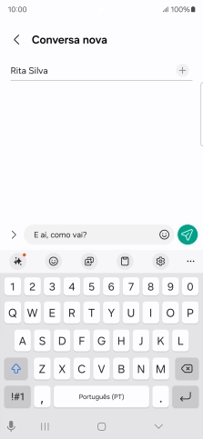 Crie uma nova mensagem e escreva o texto pretendido.