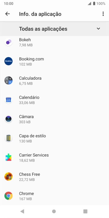 Prima a app pretendida.