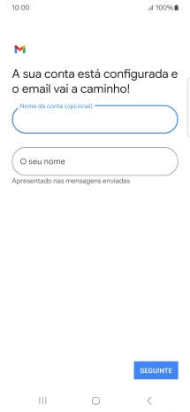 Prima O seu nome e introduza o nome do remetente pretendido.