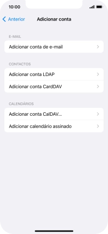 Prima Adicionar conta de e-mail.