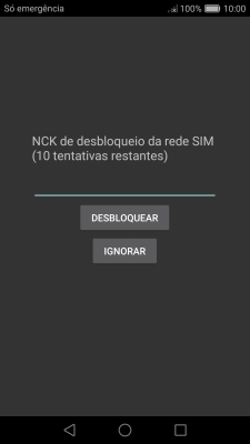 Introduza o código de desbloqueio e prima DESBLOQUEAR.