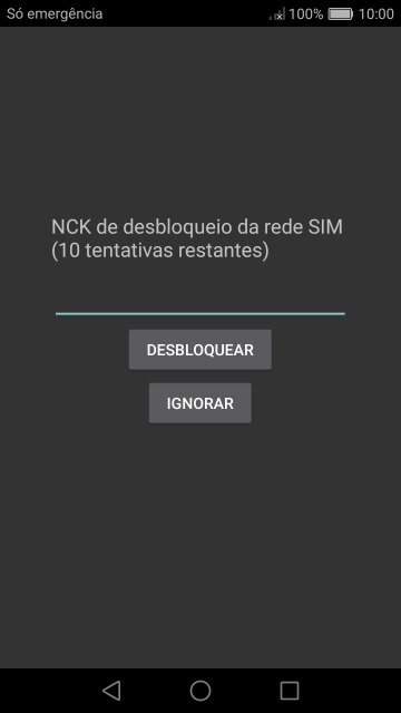Introduza o código de desbloqueio e prima DESBLOQUEAR.