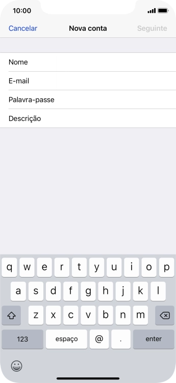 Prima Palavra-passe e introduza a password da sua conta de e-mail.
