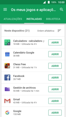 Prima a app pretendida.