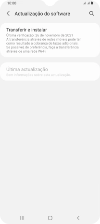 Prima Transferir e instalar. Se existir uma nova versão de software disponível, será agora indicado no ecrã. Siga as indicações no ecrã para atualizar o software do telefone.