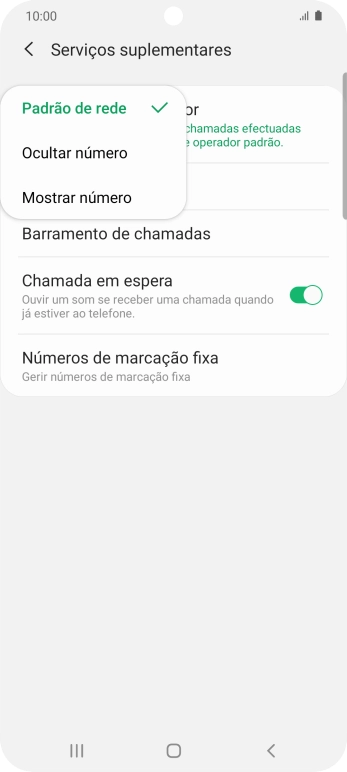 Prima Mostrar número para ativar a visualização do seu número.