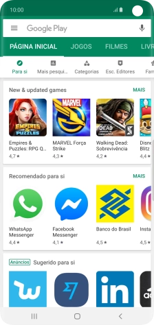Deslize o dedo sobre o ecrã da esquerda para a direita.