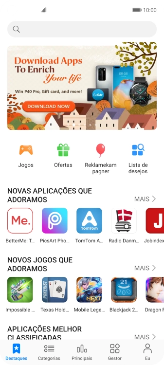 Prima a caixa de pesquisa.