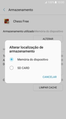 Prima o nome do cartão de memória.