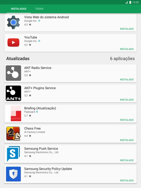 Prima a app pretendida.