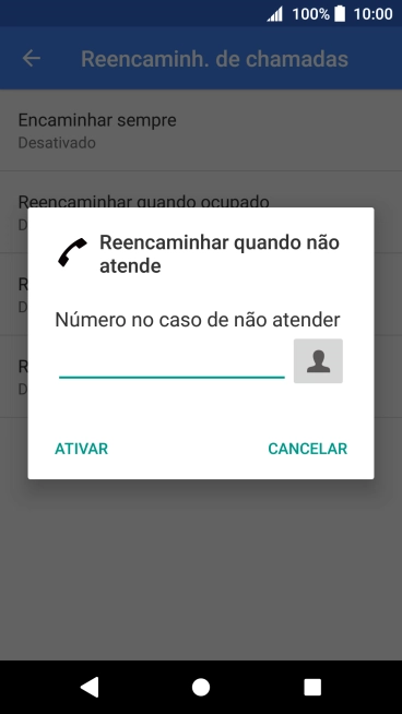 Introduza 123 e prima ATIVAR.