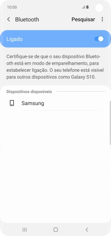 Prima o dispositivo Bluetooth pretendido e siga as indicações no ecrã para emparelhar o dispositivo pretendido com o telefone.
