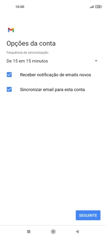 Se o ecrã mostrar esta imagem, a sua conta foi identificada e configurada automaticamente. Siga as indicações no ecrã para introduzir informações adicionais e concluir a configuração.