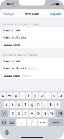Prima Nome de utilizador e introduza o nome de utilizador da sua conta de e-mail.