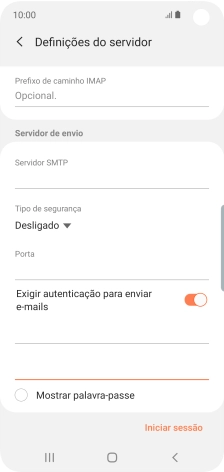 Prima Iniciar sessão.