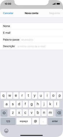 Prima Palavra-passe e introduza a password da sua conta de e-mail na Vodafone.