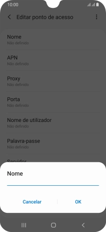 Introduza Vodafone Internet e prima OK.