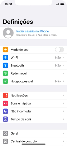 Prima Iniciar sessão no iPhone.