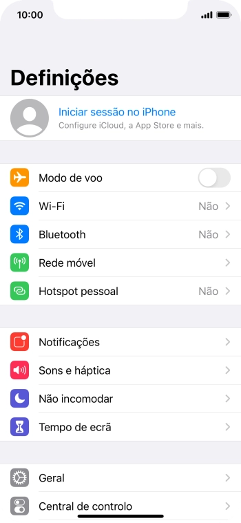 Prima Iniciar sessão no iPhone.
