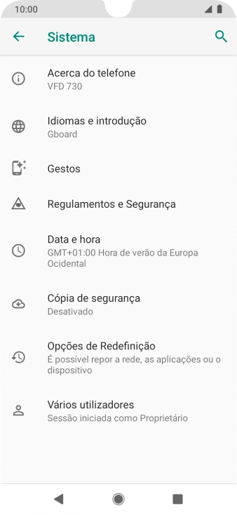 Prima Data e hora.