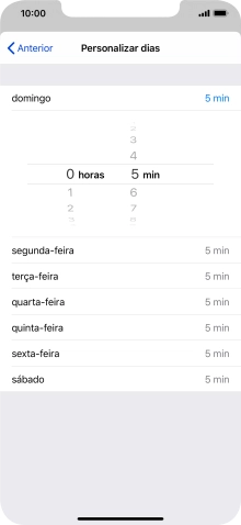 Escolha o limite de tempo pretendido.