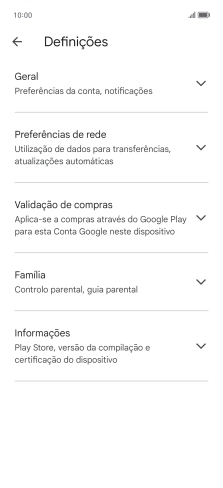 Prima Preferências de rede.