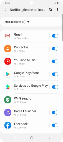 Prima a lista suspensa.