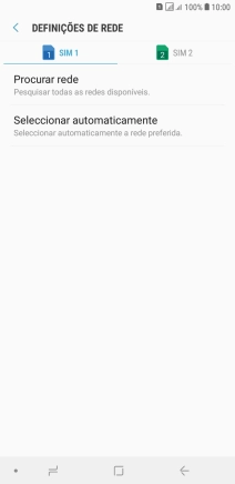 Prima o cartão SIM pretendido.