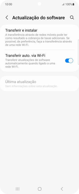 Prima Transferir e instalar. Se existir uma nova versão de software disponível, será agora indicado no ecrã. Siga as indicações no ecrã para atualizar o software do telefone.