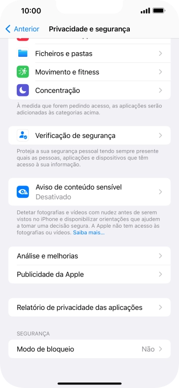 Prima Relatório de privacidade das aplicações.