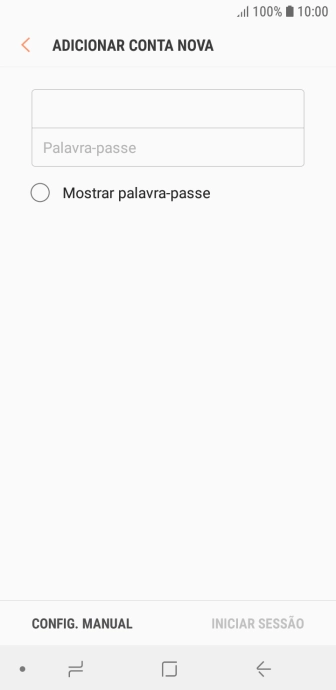 Prima Palavra-passe e introduza a password da sua conta de e-mail.