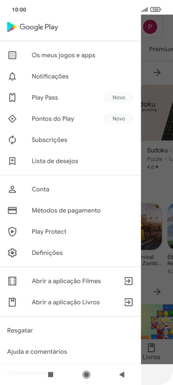 Prima Os meus jogos e apps.