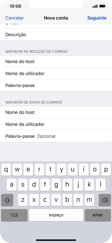 Prima Palavra-passe e introduza a password da sua conta de e-mail na Vodafone.