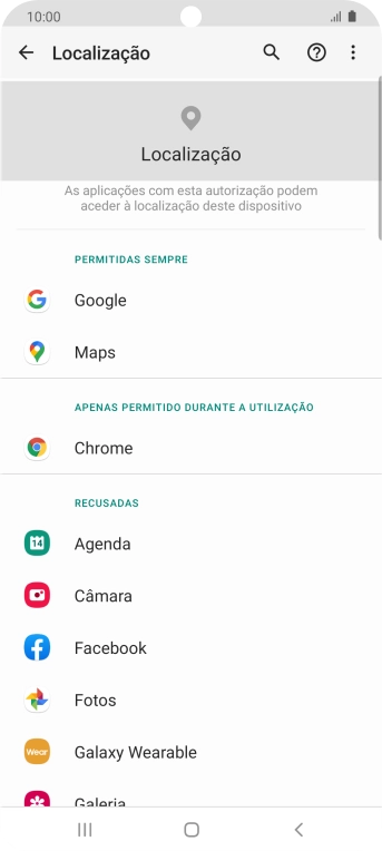 Prima a app pretendida.