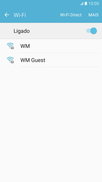 Prima a rede Wi-Fi pretendida.
