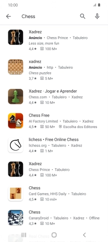Prima a app pretendida.