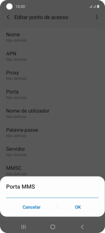 Introduza 80 e prima OK.