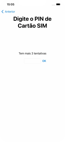 Se o cartão SIM estiver bloqueado, deve introduzir o código PIN e premir OK.