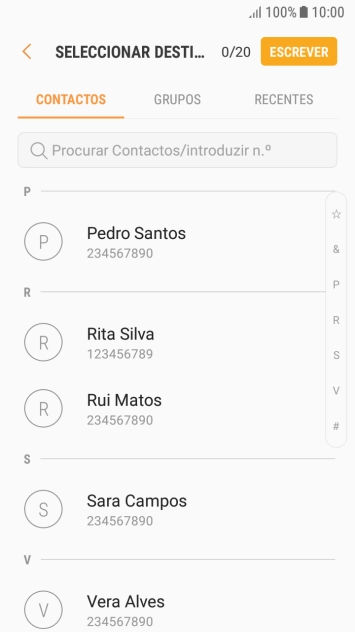 Prima ESCREVER.