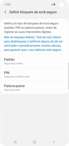Prima o código de bloqueio do telefone pretendido e siga as indicações no ecrã para estabelecer um código de bloqueio adicional.