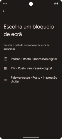 Prima o código de bloqueio do telefone pretendido e siga as indicações no ecrã para estabelecer um código de bloqueio adicional.