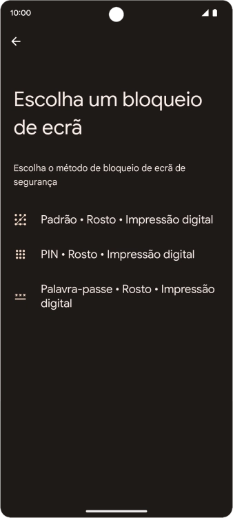 Prima o código de bloqueio do telefone pretendido e siga as indicações no ecrã para estabelecer um código de bloqueio adicional.