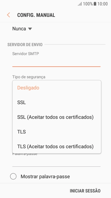 Prima Desligado para desativar a função.