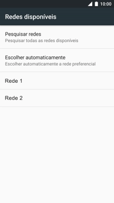Para selecionar a rede automaticamente, prima Escolher automaticamente.