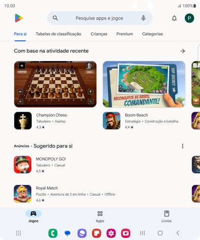 Prima o ícone de perfil.