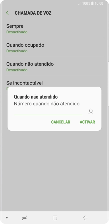 Introduza 123 e prima ACTIVAR.